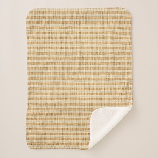 Blassgelbe gestreifte Stoffmuster Sherpadecke (Vorderseite)