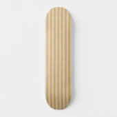 Blassgelbe gestreifte Stoffmuster Skateboard (Vorderseite)