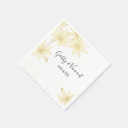 Blassgelbe Hochzeit Serviette (Ecke)