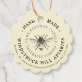 Blassgelbe Jakobsmuschel BEESWAX KANDLE Tag Geschenkanhänger (Vorderseite)