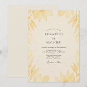 Blassgelbe Laub-Sage-Hochzeit Einladung (Vorne/Hinten)