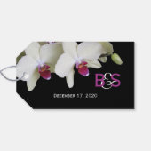 Blassgelbe Orchidee Gastgeschenk Hochzeit Danke Geschenkanhänger (Rückseite Horizontal)