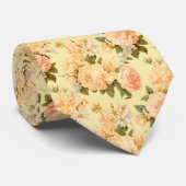Blassgelbe pfirsichfarbene Blume Krawatte (Gerollt)