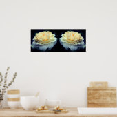 Blassgelbe Rose im Blutspiegel Abstrakt Poster (Küche)