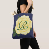 Blassgelbe Rose, Monogramm-Tragetaschen der Bräute Tasche (Von Nahem)