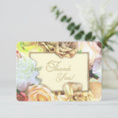 Blaßgelbe Rosen Dankeskarten Dankeskarte (Stehend Vorderseite)