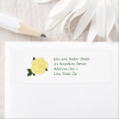 Blassgelbe Rosen-Rücksendeadressen-Aufkleber (Insitu)