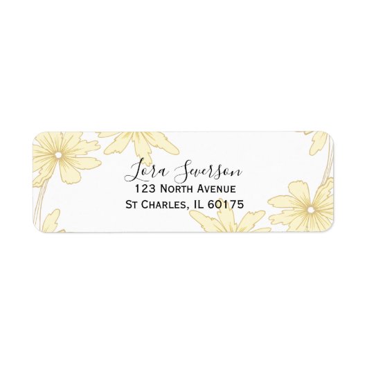 Blassgelbe Rücksendeadressen-Aufkleber (Vorne)