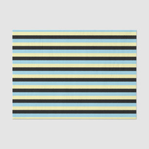 Blassgelbe, schwarze und pastellblaue Streifen Seidenpapier