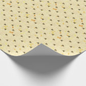 Blassgelbe Trendy, Honigbiene, Honigkampfmuster Geschenkpapier (Ecke)