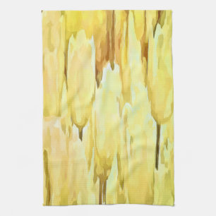 Blassgelbe Tulips Abstrakt Geschirrtuch