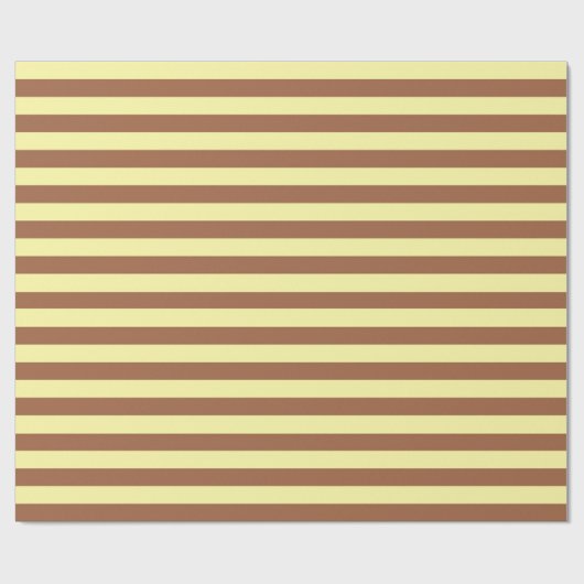 Blassgelbe und braune Streifen Geschenkpapier (Flach)