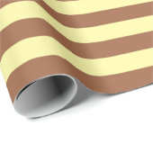 Blassgelbe und braune Streifen Geschenkpapier (Rolleneckpunkt)