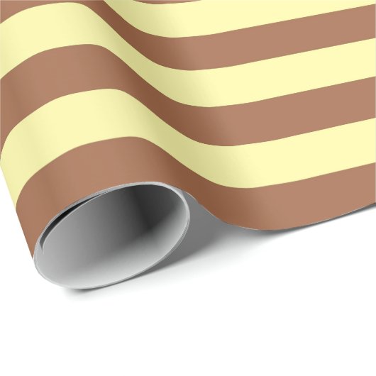 Blassgelbe und braune Streifen Geschenkpapier (Rolleneckpunkt)