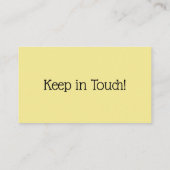 Blassgelbe "Wir haben uns bewegt"-Karte mit Kleine Visitenkarte (Rückseite)