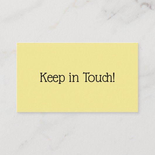 Blassgelbe "Wir haben uns bewegt"-Karte mit Kleine Visitenkarte (Rückseite)