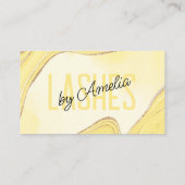 Blassgelber Glitzer Agate Eye Lashes Brows Visitenkarte (Rückseite)