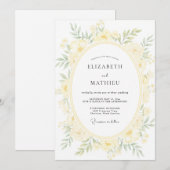 Blassgelber Kranz Hochzeit Einladung (Vorne/Hinten)
