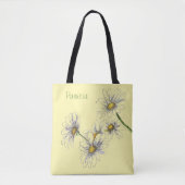 Blassgelbes Aquarellfarben-Daisy-Design Tasche (Vorderseite)