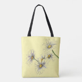 Blassgelbes Aquarellfarben-Daisy-Design Tasche (Rückseite)