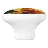 Blassgelbes Cymbidium Orchid Keramik Knochen Keramikknauf (Seitenansicht)