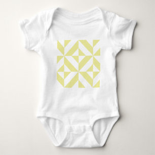Blassgelbes geometrisches Deko Cube-Muster Baby Strampler