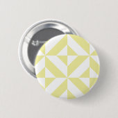 Blassgelbes geometrisches Deko Cube-Muster Button (Vorne & Hinten)