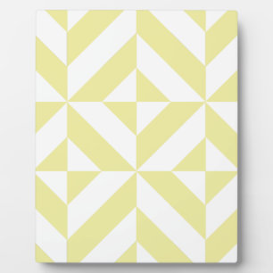 Blassgelbes geometrisches Deko Cube-Muster Fotoplatte