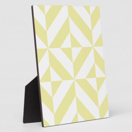 Blassgelbes geometrisches Deko Cube-Muster Fotoplatte (Seite)