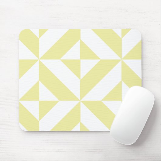 Blassgelbes geometrisches Deko Cube-Muster Mousepad (Mit Mouse)