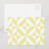 Blassgelbes geometrisches Deko Cube-Muster Postkarte (Vorne/Hinten)