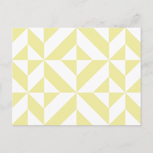 Blassgelbes geometrisches Deko Cube-Muster Postkarte (Vorderseite)