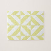 Blassgelbes geometrisches Deko Cube-Muster Puzzle (Horizontal)