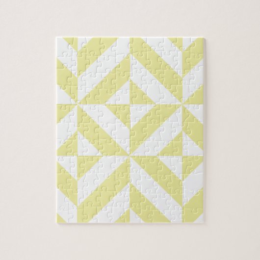 Blassgelbes geometrisches Deko Cube-Muster Puzzle (Vertikal)