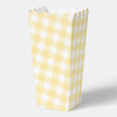 Blassgelbes Gingham Kariertes Gastgeschenk Popcorn Geschenkschachtel (Rückseite)