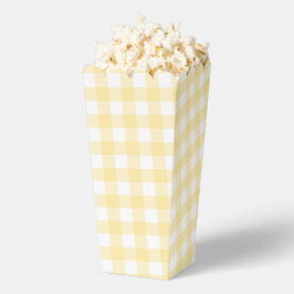 Blassgelbes Gingham Kariertes Gastgeschenk Popcorn Geschenkschachtel