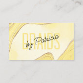 Blassgelbes Goldmedaille Glitzer Agate Friseur Sal Visitenkarte (Rückseite)