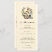 Blassgelbes Osterhase Menükarte (Vorne/Hinten)