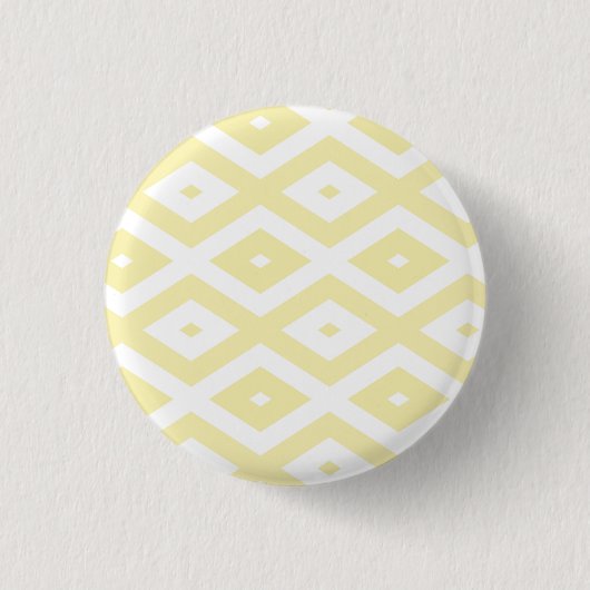 Blassgelbes und weißes Diamantmuster Button (Vorderseite)