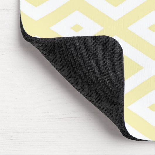 Blassgelbes und weißes Diamantmuster Mousepad (Ecke)