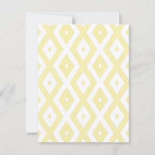 Blassgelbes und weißes Diamantmuster RSVP Karte