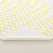 Blassgelbes und weißes Diamantmuster Sherpadecke (3/4)