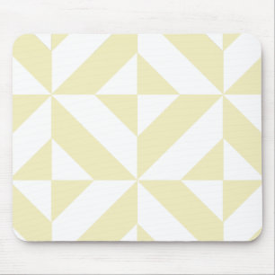 Blassgold geometrisches Deco-Würfelmuster Mousepad