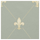Blassgoldene Fleur-de-Lis (großer Maßstab) Salbeig Stoff (Nahaufnahme)