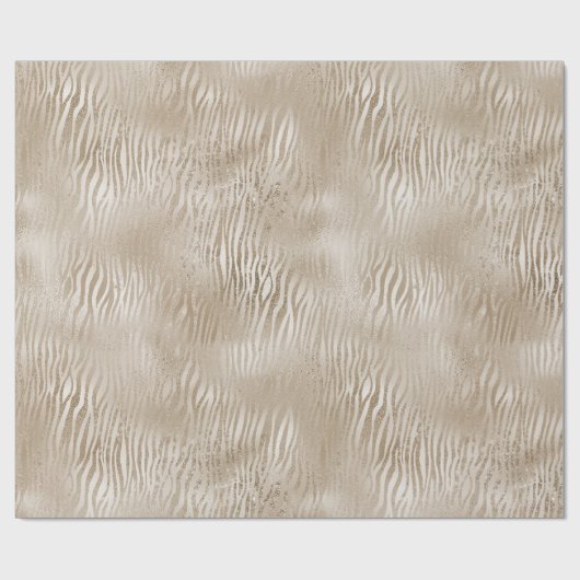 Blassgoldene Glam Glitzy Zebra Druckstreifen Geschenkpapier (Flach)