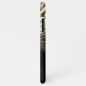 Blassgoldene Lichtstrahlen, Name in weißer Schrift iPhone Hülle (Linke Seite)