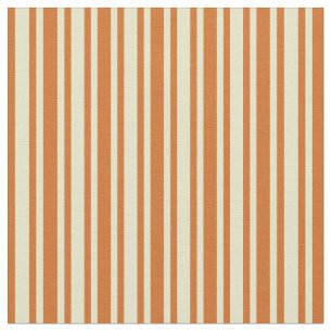 Blassgoldene und Schokolade Streifen-/Blattmuster Stoff