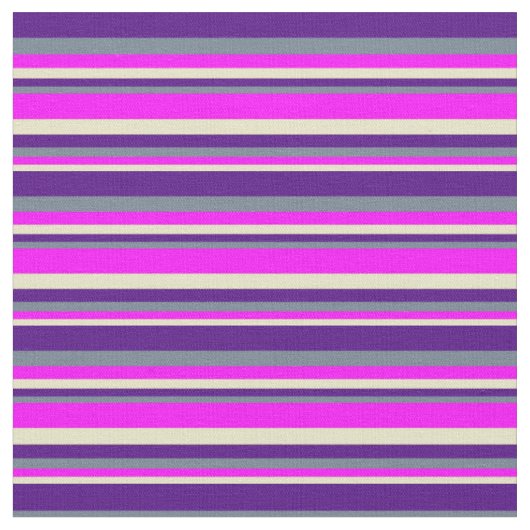 Blassgoldenrod, Fuchsia, Slate Gray und Indigo Stoff (Nahaufnahme)