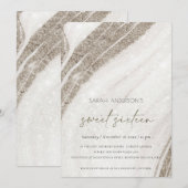 Blassgoldmarmor Agate Sweet 16 Geburtstag Einladun Dankeskarte (Vorne/Hinten)