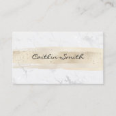 Blassgoldpinsel Schlaganfall Silberner weißer Foil Visitenkarte (Vorderseite)